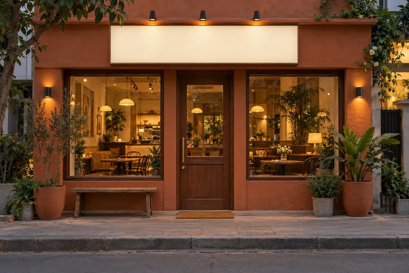 A café storefront with the Kaapi Club name on its sign